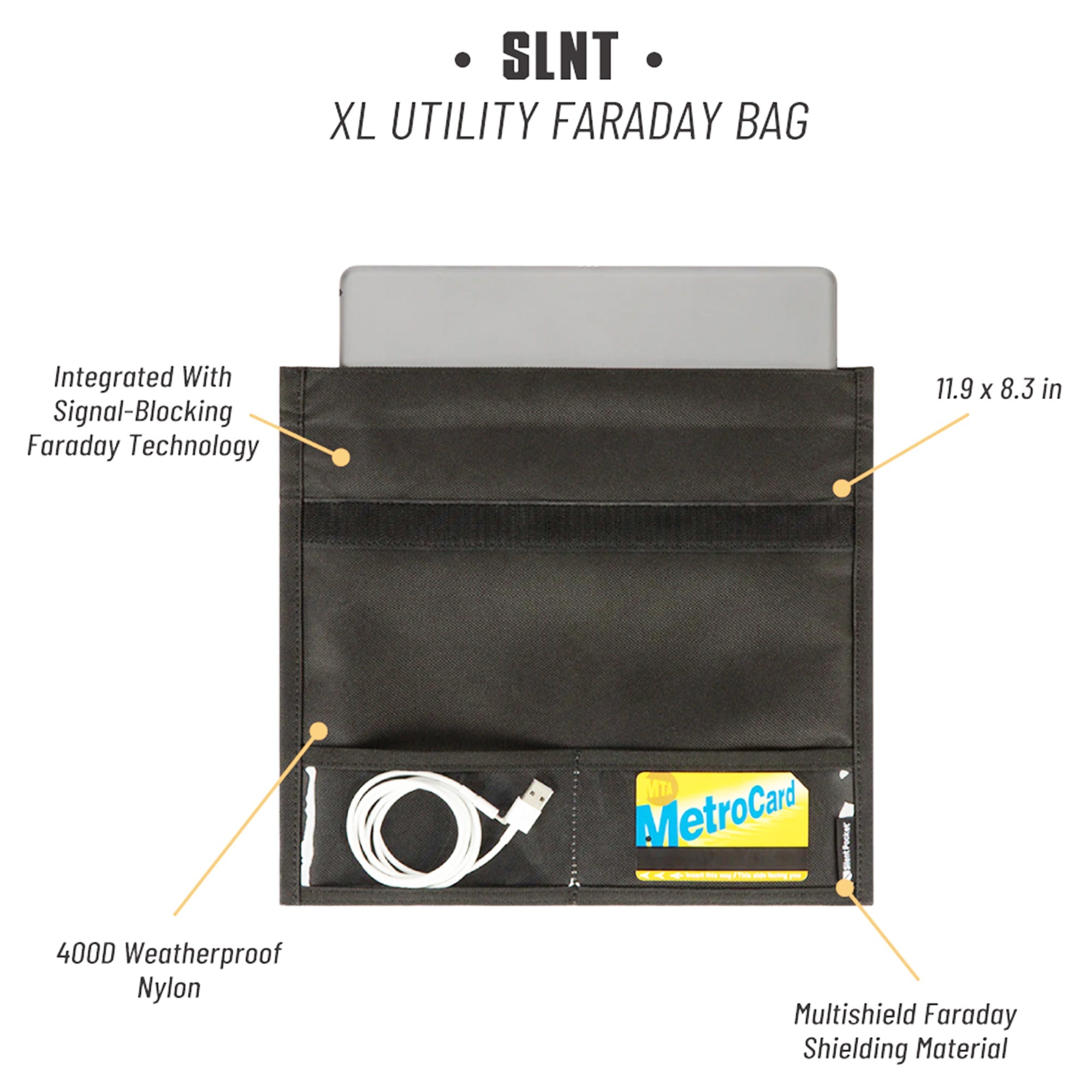 SLNT XL Utility Faraday Bag for Multiple Devices